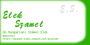 elek szamel business card
